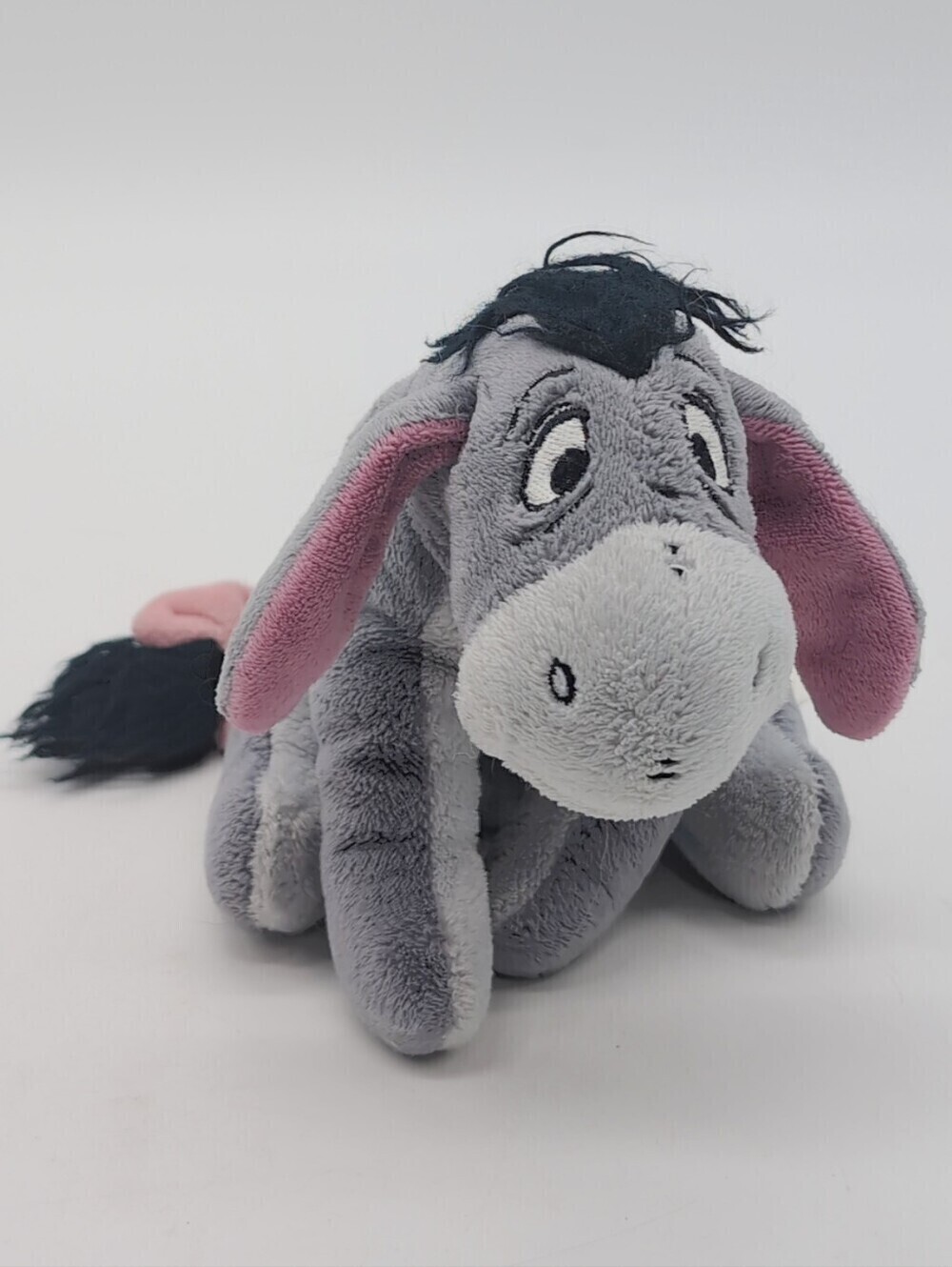 Grey Eeyore 7" Plush Toy with Pink Ears And Bow Winnie The Pooh